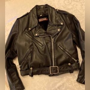 Brooks Leather women’s small (size 14) motorcycle jacket, made in USA in Detroit